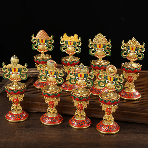 八瑞物摆件合金彩绘22cm