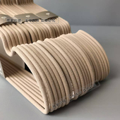 绒面护肩 8个 文艺复古仿布晾衣架不鼓包干湿防滑无痕16寸衣架