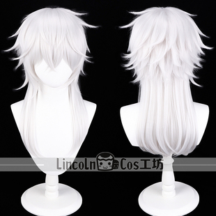 LINCOLN刀剑乱舞  鹤丸国永COS假发 太刀男士银白拖尾cosplay假发