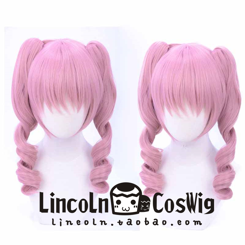 LINCOLN 命运石之门  菲利斯 角色小虎卡 卷发COS假发 粉色