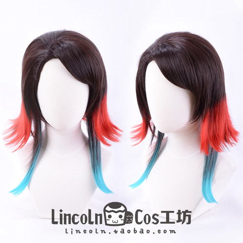 LINCOLN 鬼灭之刃 魇梦 COS角色假发 层次反翘渐变 COSPLAY假发