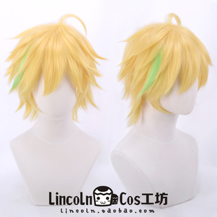 LINCOLN 偶像梦幻祭ES 春川宙 cosplay假发 金色 挑染反翘短发