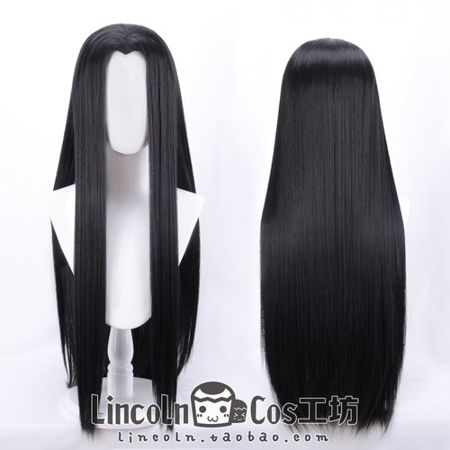 lincolncos假发加厚中分黑色