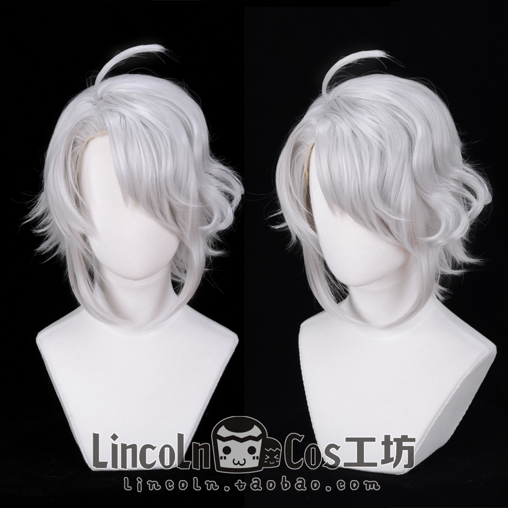 LINCOLN IDOLiSH7 八乙女乐 cosplay假发 cos浅灰偏分反翘短发