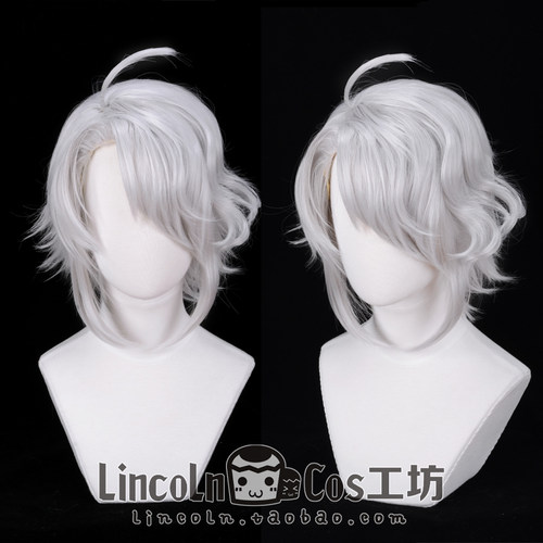LINCOLN IDOLiSH7 八乙女乐 cosplay假发 cos浅灰偏分反翘短发