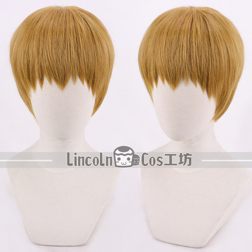 LINCOLN 灵能百分百 灵幻新隆 COS假发 师匠 暗黄色 cosplay假发