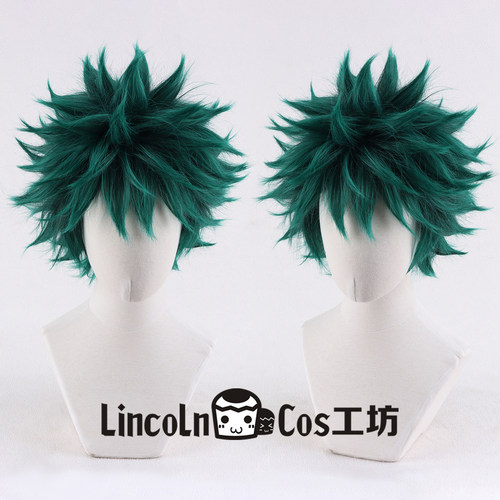 LINCOLN 混绿 李娜丽cosplay假发 少年感万用绿色短发 蓬松反翘