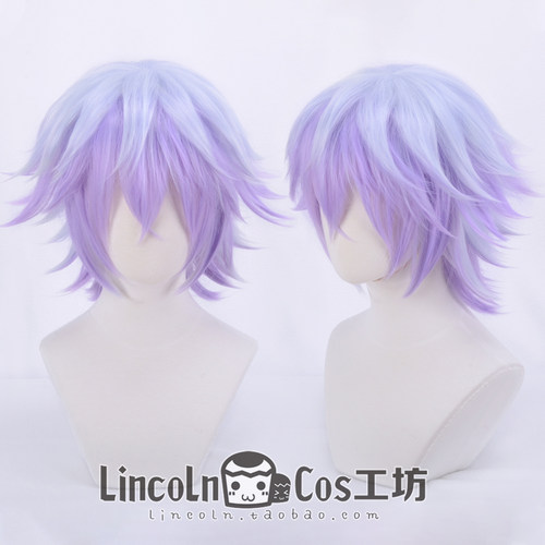 LINCOLN Paradox Live 矢户乃上那由汰 cosplay假发 蓝紫层次渐变