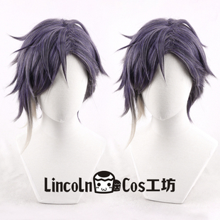 LINCOLN 刀剑乱舞 明石国行 cos假发 混紫色渐变 打毛顶 层次反翘
