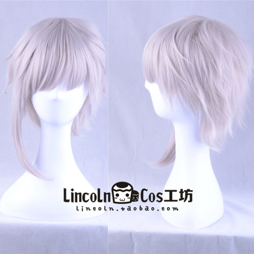 动漫 文豪野犬 中岛敦 阴阳鬓 角色造型款COSPLAY假发 藕灰色