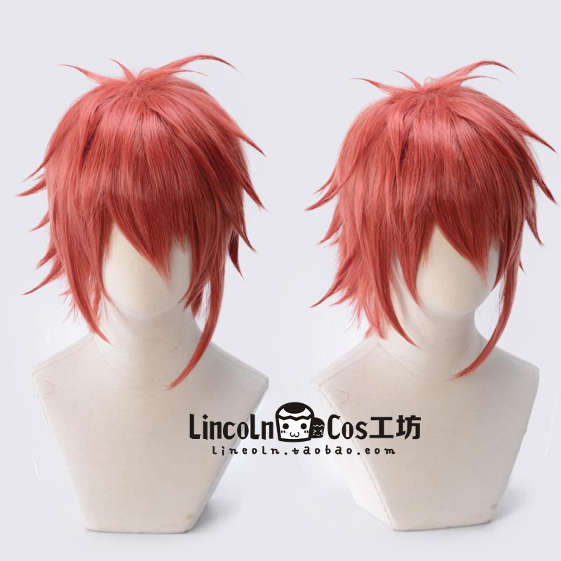 LINCOLN单边鬓角加长 IDOLiSH7 七濑陆  红色角色反翘造型COS假发