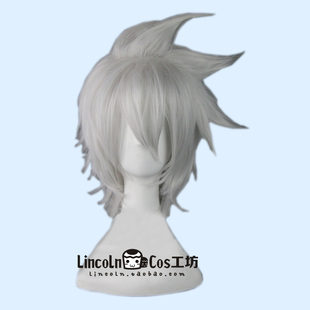 Eater 噬魂师Soul Evans银白色收脸反翘高温丝COS假发 LINCOLN
