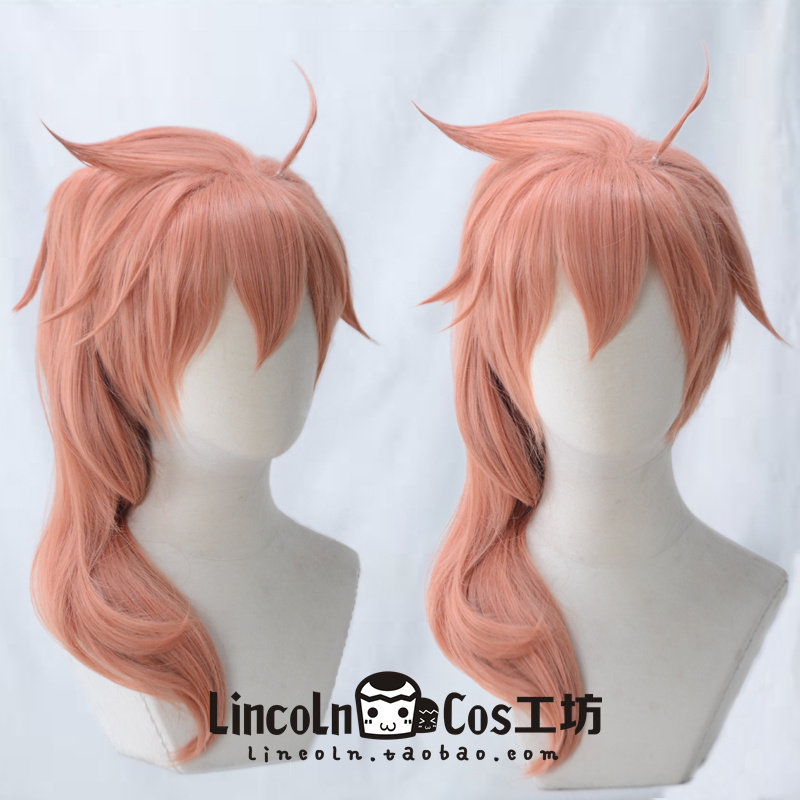 lincoln 现货fate grand order fgo dr.罗曼 医生cos假发 橘粉色
