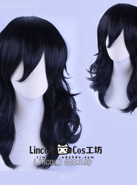 小英雄 纯黑色层次大卷 45cm 相泽消太 cosplay 假发角色造型假毛