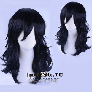 cosplay 小英雄 相泽消太 45cm 假发角色造型假毛 纯黑色层次大卷