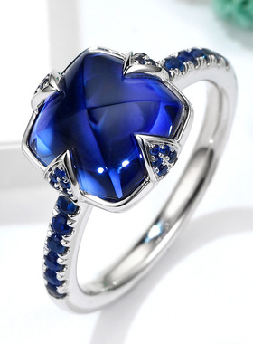 皇家蓝坦桑宝石戒指繁星绿空芬达
