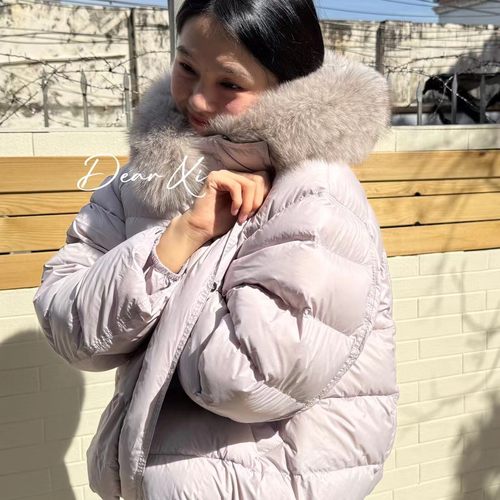 DEAR.XI 暖呼呼~颜色hin喜欢 90%白鸭绒填充毛领带帽羽绒服 3288#