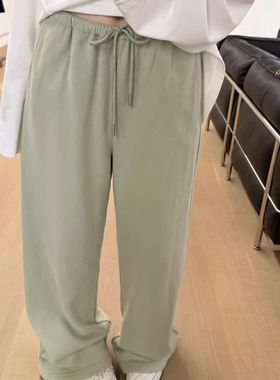 oker正版 是清新的豆绿色~高腰百搭加绒糯感棉质百搭休闲裤