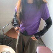 sand 打底长袖 salt 磨毛棉质百搭短袖 sea tee 超正紫色 圆领修身