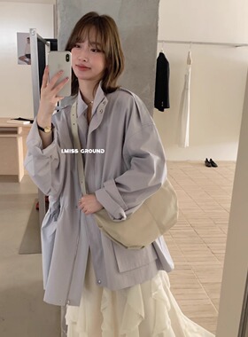 IMISS 2025春夏 纯色高腰韩系简约收腰气质上衣韩系简约纯色外套