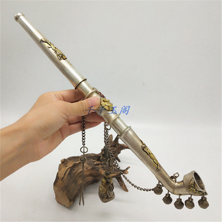仿古古玩老式花式铜烟斗 粗款烟杆大小窝旱烟锅头旱烟袋 做旧烟具
