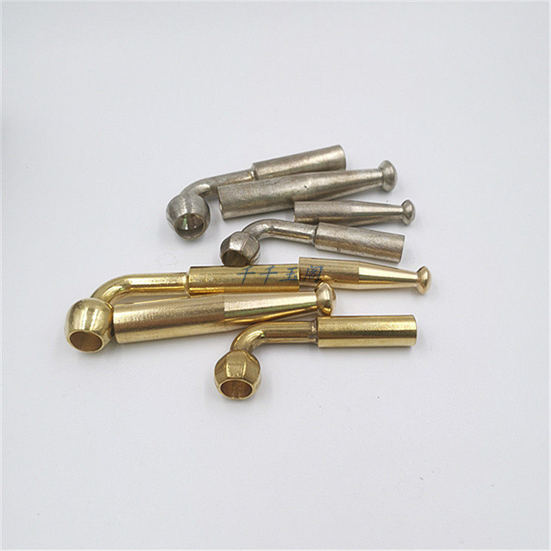 传统老式黄铜烟锅烟嘴 铜镀银小窝一口香卷的叶子烟锅旱烟袋配件