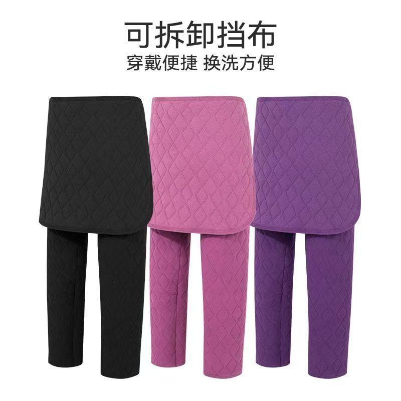 秋冬加厚保暖棉裤老人开腰开裆裤