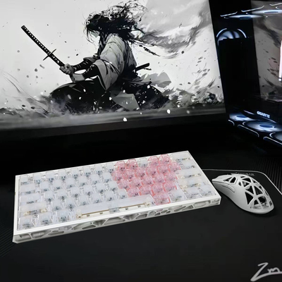 迈从美加师wooting侧刻透明PC爱心键帽DIY适配磁轴十字轴机械键盘