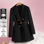 高级秋冬白鸭绒西装外套女新款韩版时尚宽松气质夹棉休闲西服呢子