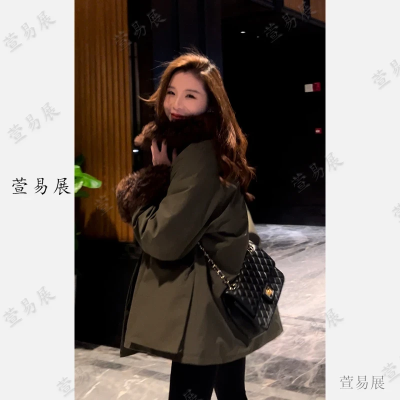 时尚保暖90派克服白鹅绒可拆卸