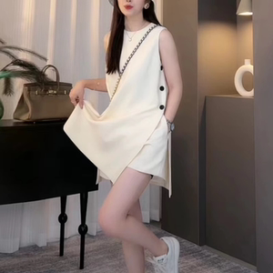 时髦洋气春夏季套装女设计感2025新款无袖连衣裙背心裙短裤两件套