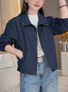 2025春季百搭时尚短款夹克衫女小个子上衣休闲棒球服外套女宽松