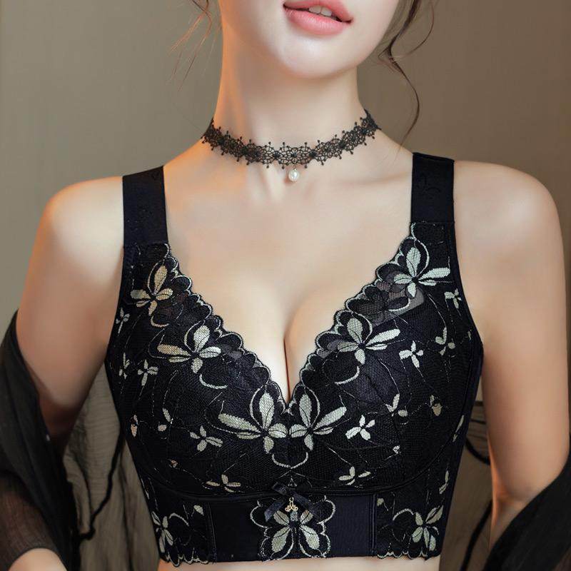 内衣女大胸显小胸聚拢收副乳调整型薄款防下垂无钢圈大码文胸Bras