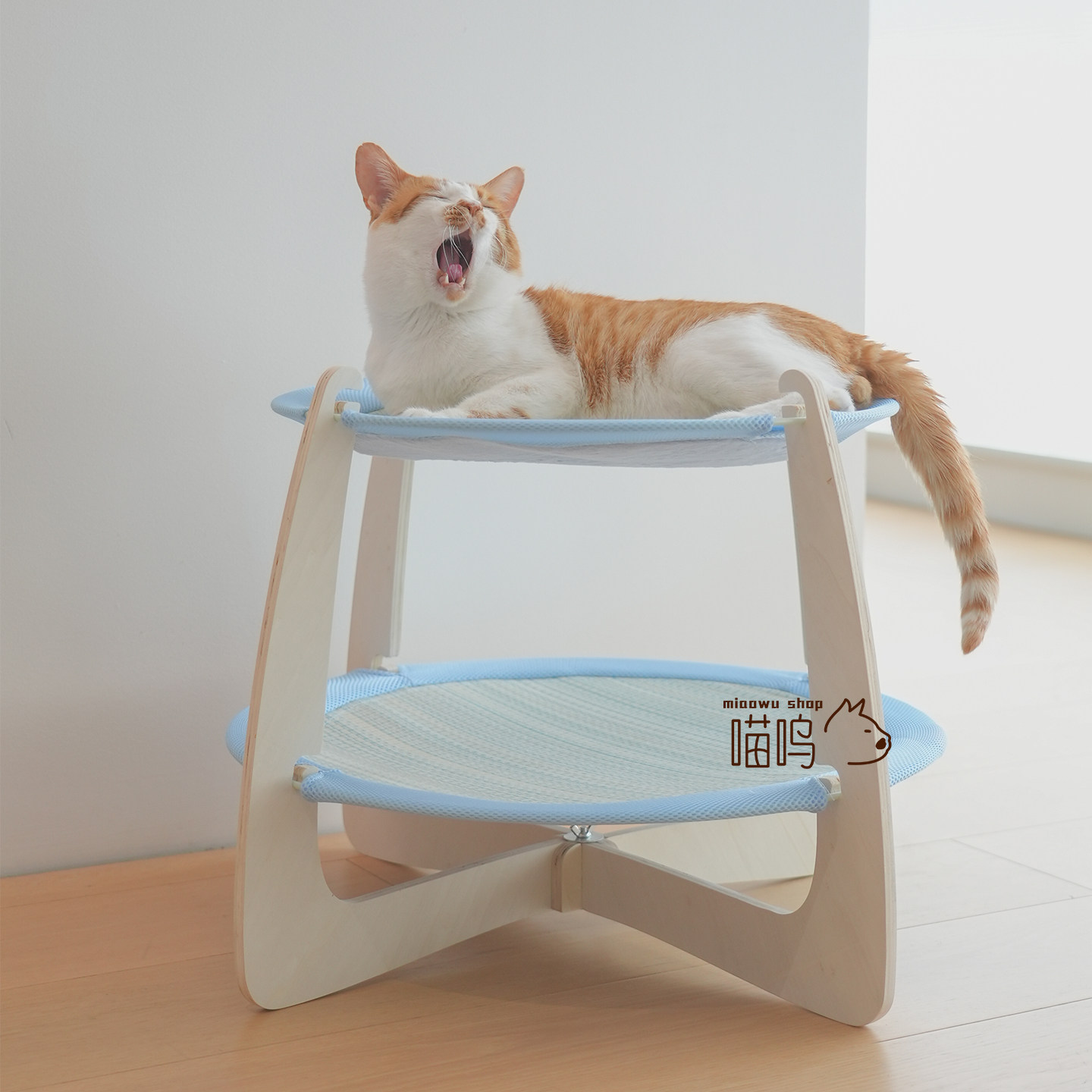 四季猫窝双层吊床凉席图片