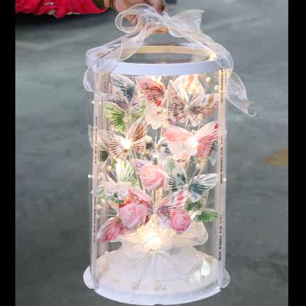 【加厚礼盒】蝴蝶有钱花手工diy材料包钱花束生日礼物母亲节礼盒