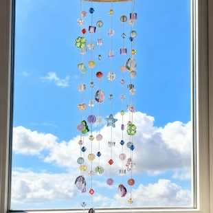 阳光捕手水晶风铃窗户挂件生日礼物居家手工编织窗台床头宿舍挂饰
