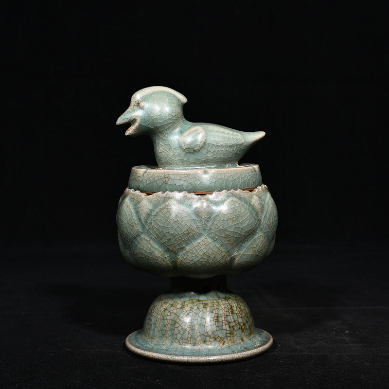 古董古玩老货保真老瓷器收藏宋汝窑系鸳鸯熏炉