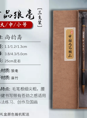 尚韵斋毛笔套装兼毫成人专业级书法国画专用大号狼毫学生初学入门