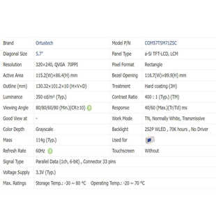 显示屏下单前先询价 现货LCD工控液晶模组 COM57T5M71ZSC 原厂原装