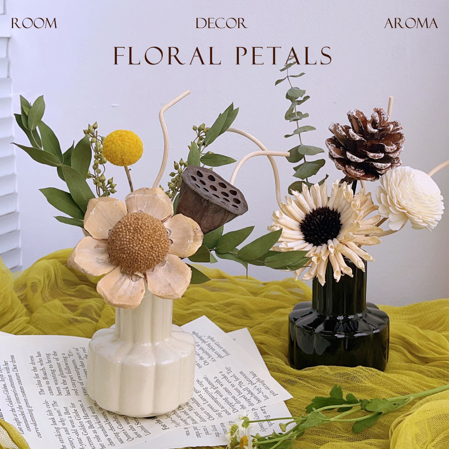 美式田园干花香薰卧室内持久留香氛精油摆件客厅卧室厕所除臭装饰,家居饰品,香薰摆件,淘宝优惠券,粉丝福利购,淘宝优惠卷