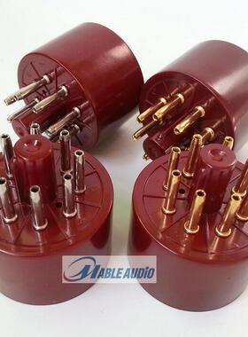 全新红色电木8脚电子管管基 S8AES 镀锡磷镀金适KT88 EL34 6550