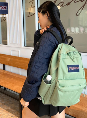 jansport初雪白书包24新品学生书包双肩包百搭款4QUT88T简约时尚