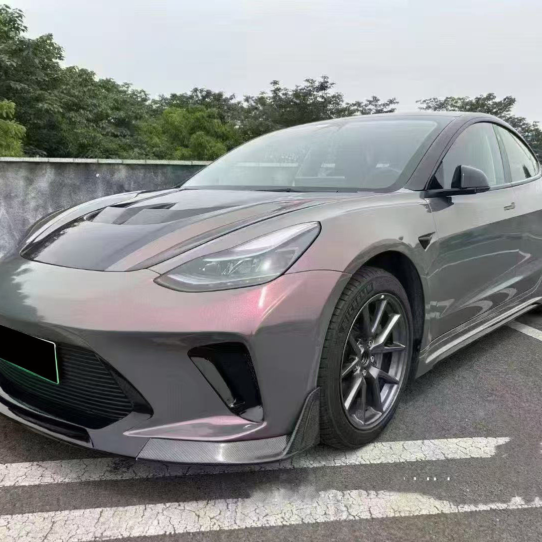 特斯拉Model3碳纤维机盖改装