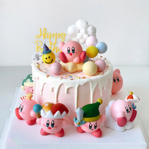 星之卡比生日蛋糕烘焙装饰摆件