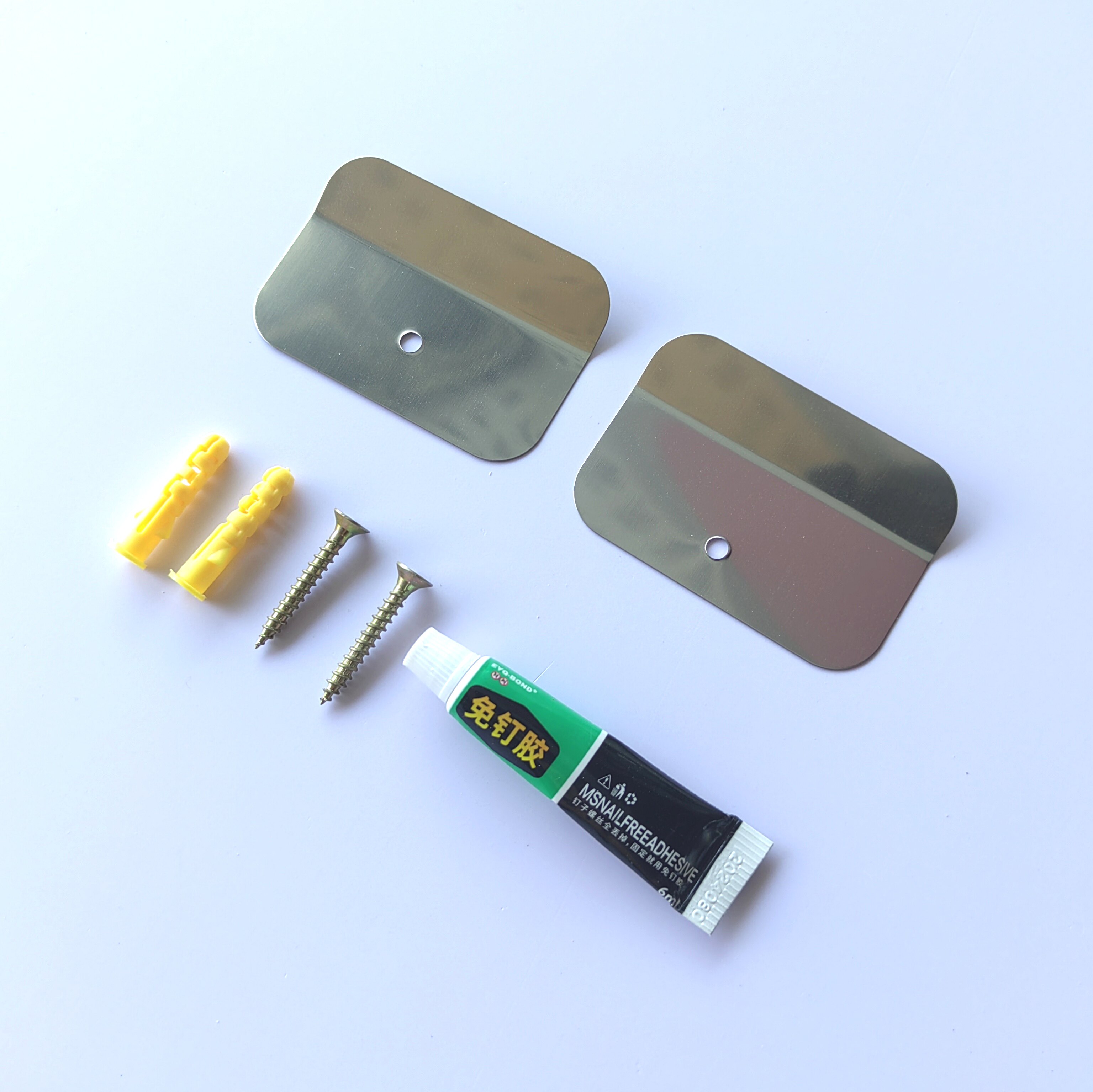 铜牌挂件不锈钢钛金门牌奖牌匾金属折边牌铜牌挂钩支架免钉胶配件