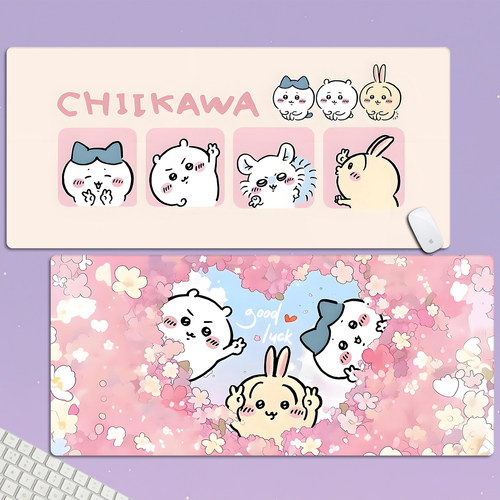 乌萨奇chiikawa吉伊卡哇鼠标垫超大卡通可爱电脑键盘家用办公桌垫