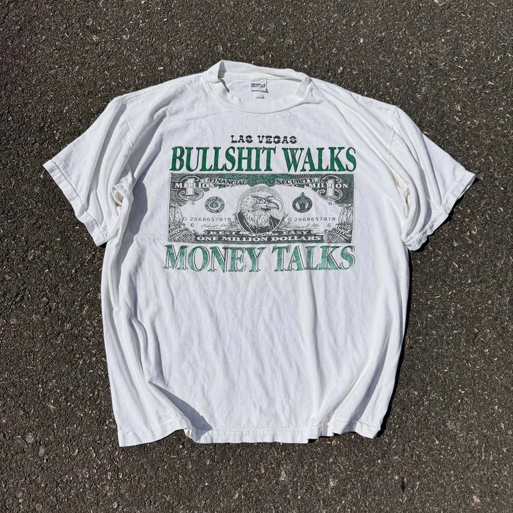 学生好物推荐！bullshit walks money talks宽松百搭短袖t恤