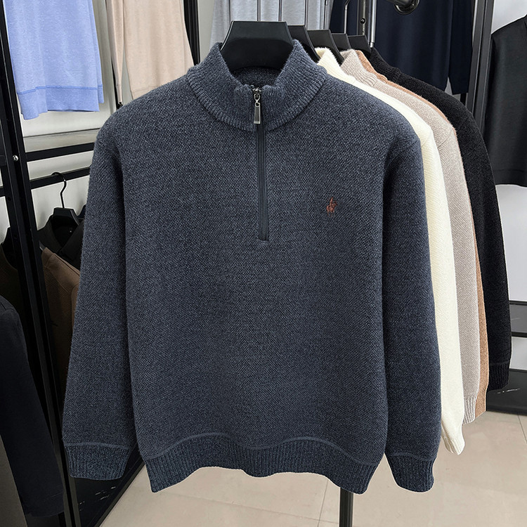 新款拉链套头宽松商务绅士冬季加绒加厚针织/毛衣3305P60，男装针织衫/毛衣，星座1106