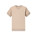 四季款毛衣短袖加大加肥毛衣V领纯色套头休闲中青年9880P60，男装T恤，星座1106