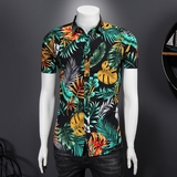 2025大货花衬衫6865P30M-7XL码假模图大货大码时尚衬衣沙滩涤棉，男装衬衫，星座1106